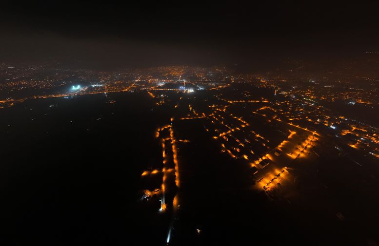 Hatay'ın Karanlığa Gömülen Bölgeleri Dronla Kaydedildi 