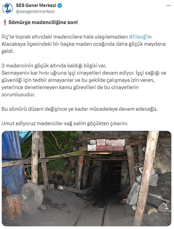 Ses Elazığ Maden Göçük