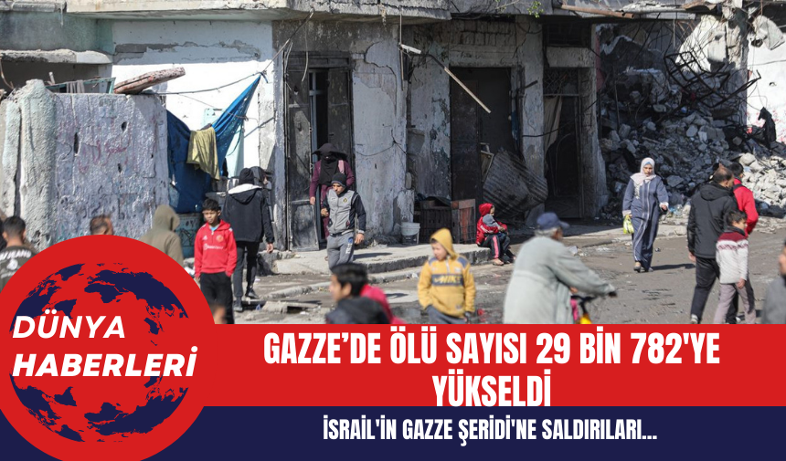 İsrail'in Gazze Şeridi'ne Saldırıları: Ölü Sayısı 29 Bin 782'ye Yükseldi