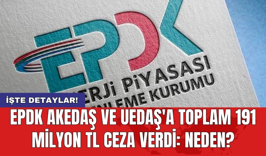 EPDK AKEDAŞ ve UEDAŞ'a toplam 191 milyon TL ceza verdi: Neden?