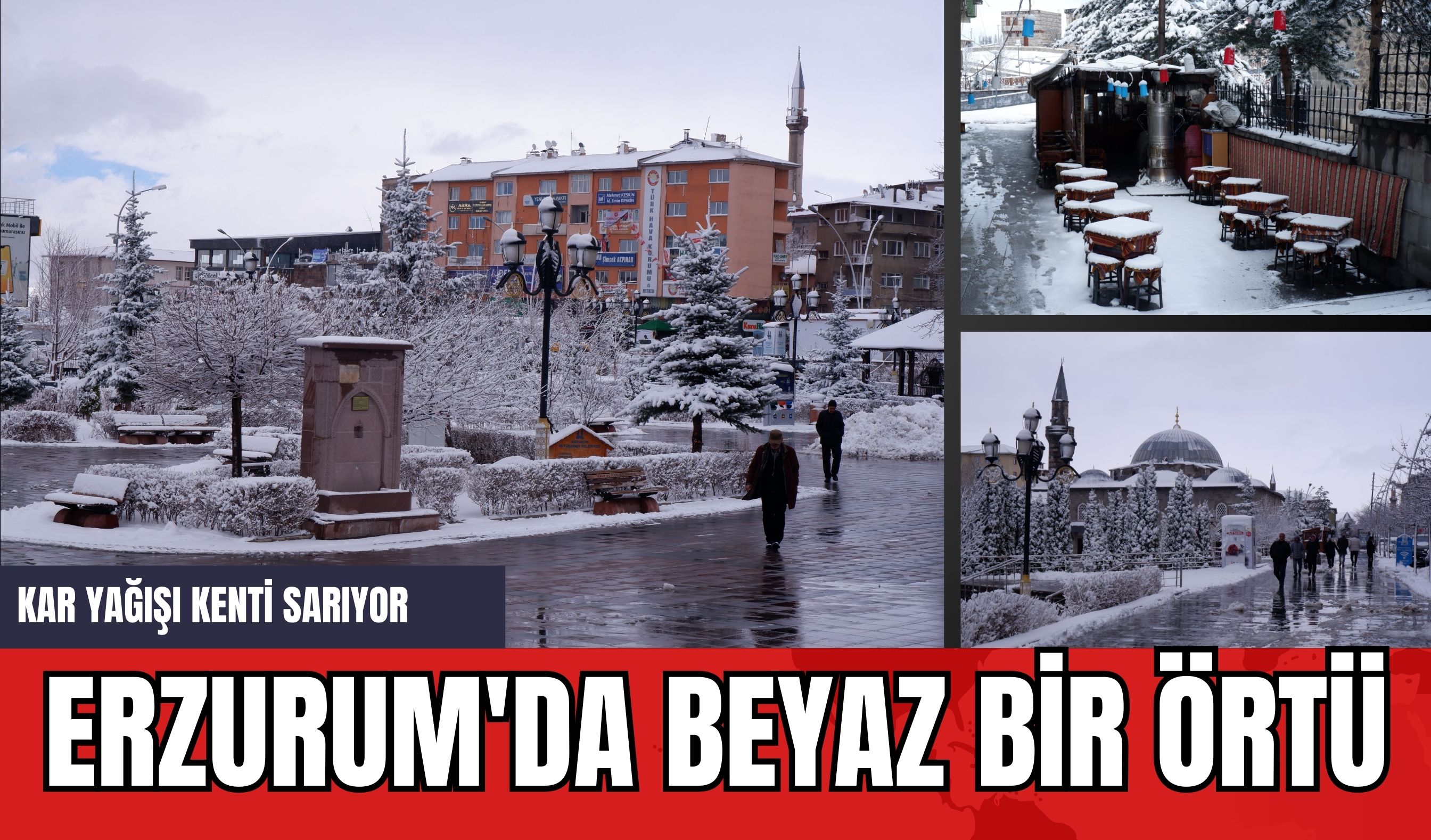 Erzurum'da Beyaz Bir Örtü: Kar Yağışı Kenti Sarıyor