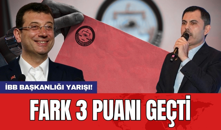 İBB Başkanlığı yarışı! Fark 3 puanı geçti