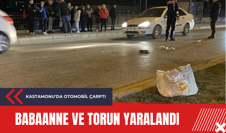 Kastamonu'da otomobil çarptı: Babaanne ve torun yaralandı