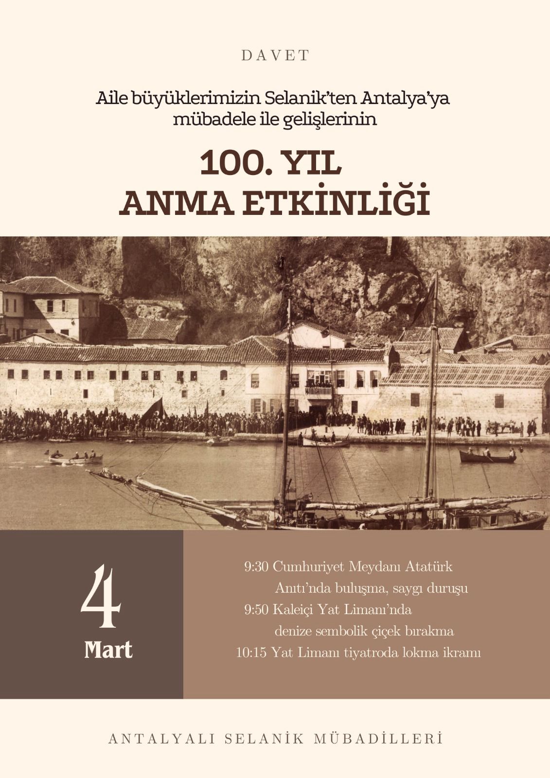 Selanik Muhacirlerinin Türkiye'ye Gelişinin 100. Yılı Antalya'da Kutlanacak (2)