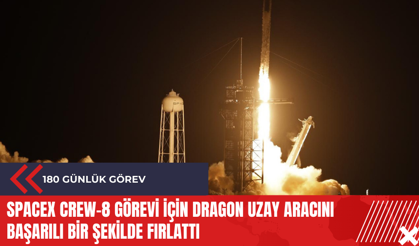 SpaceX Crew-8 görevi için Dragon uzay aracını başarılı bir şekilde fırlattı