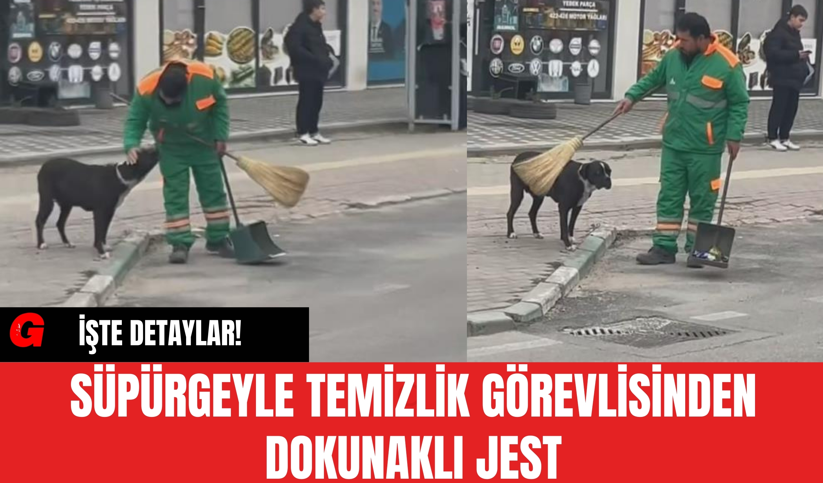 Süpürgeyle Temizlik Görevlisinden Dokunaklı Jest