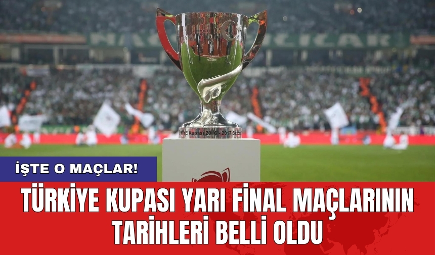 Türkiye Kupası Yarı Final Maçlarının Tarihleri Belli Oldu