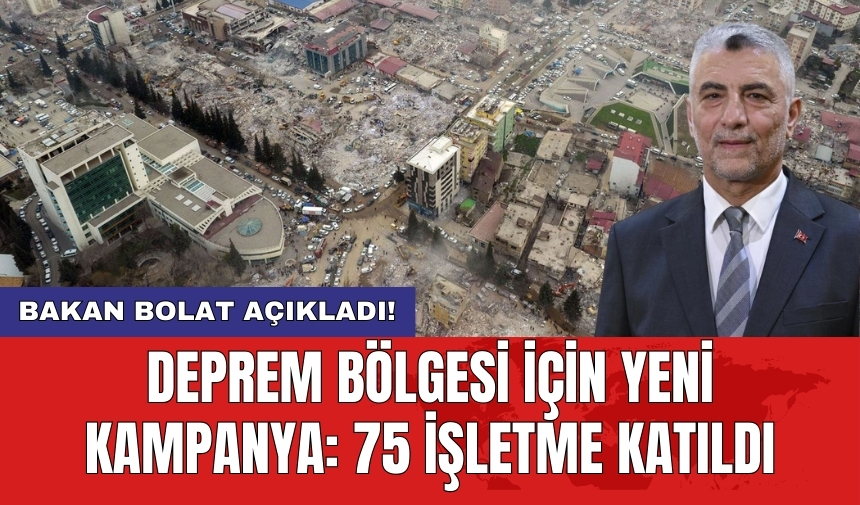 Bakan Bolat açıkladı! Deprem bölgesi için yeni kampanya: 75 işletme katıldı