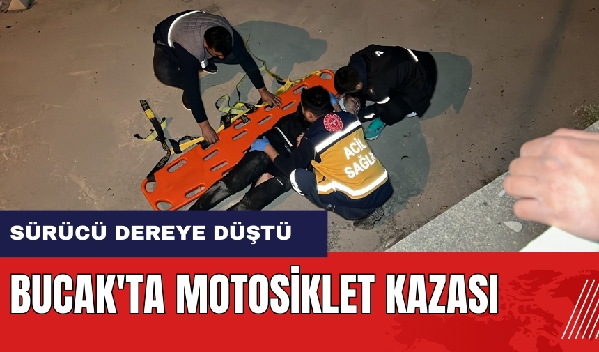 Burdur'da motosiklet kazası: Sürücü dereye düştü