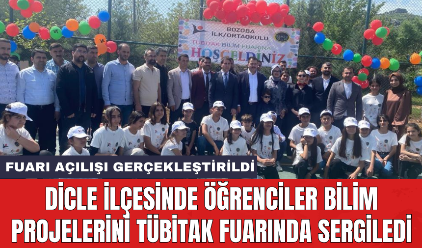 Dicle ilçesinde öğrenciler bilim projelerini TÜBİTAK fuarında sergiledi