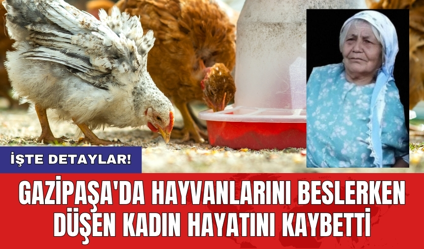 Gazipaşa'da hayvanlarını beslerken düşen kadın hayatını kaybetti