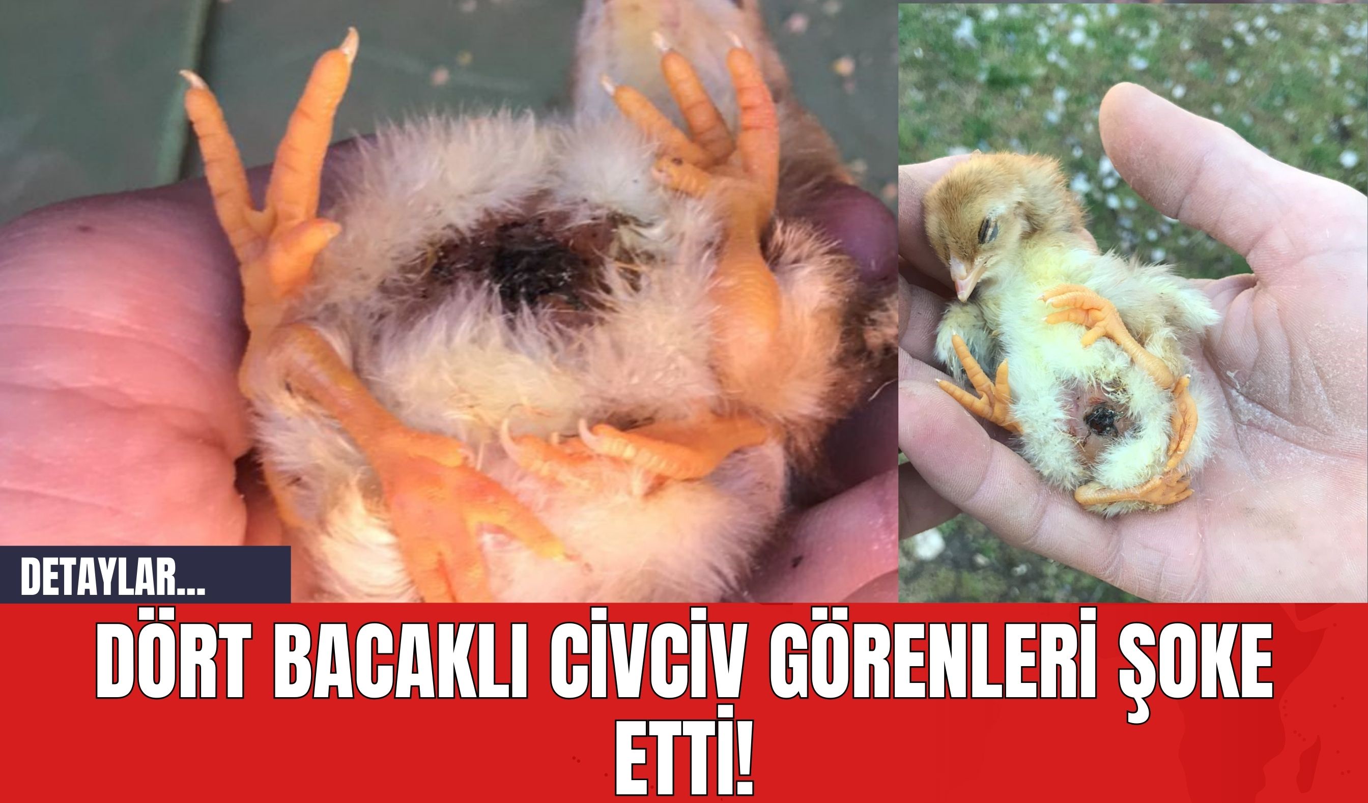 Dört Bacaklı Civciv Görenleri Şoke Etti!