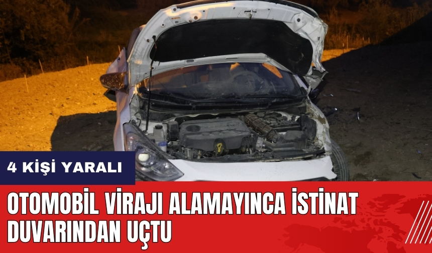 Hatay’da otomobil virajı alamayınca istinat duvarından uçtu