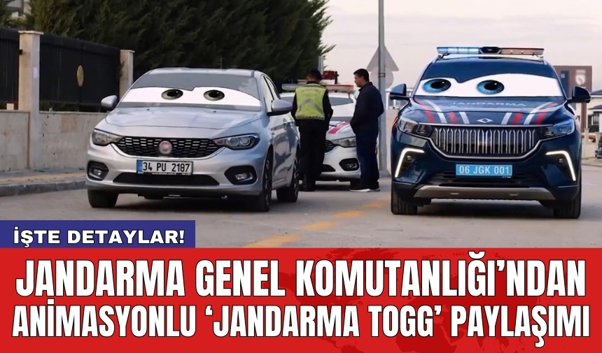 Jandarma Genel Komutanlığı’ndan animasyonlu ‘Jandarma Togg’ paylaşımı