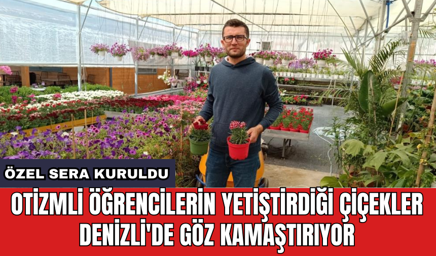 Otizmli öğrencilerin yetiştirdiği çiçekler Denizli'de göz kamaştırıyor