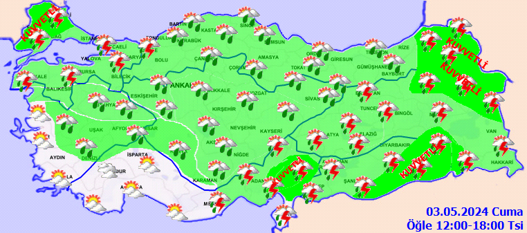 3 Mayıs 2024 Cuma Hava Durumu