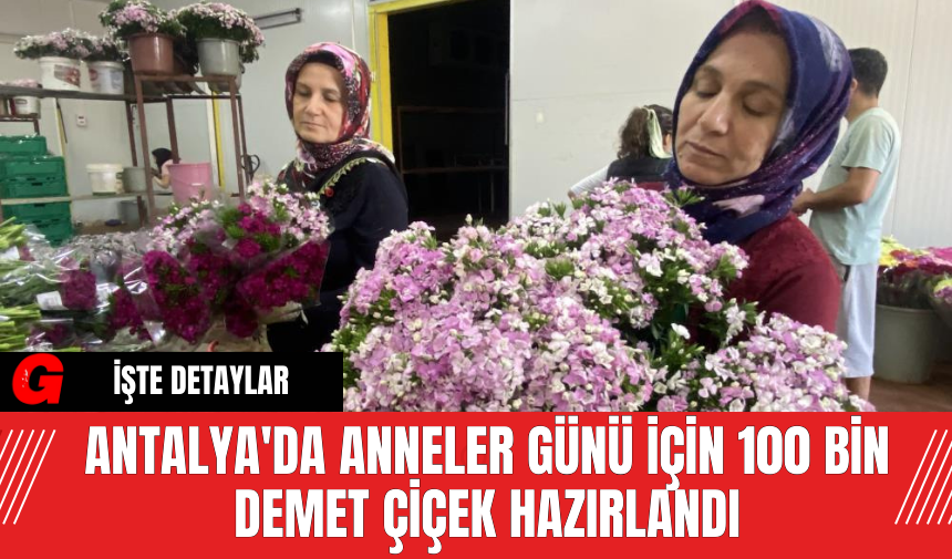 Antalya'da Anneler Günü İçin 100 Bin Demet Çiçek Hazırlandı