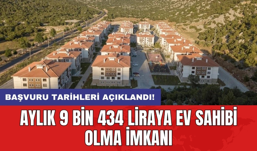 Aylık 9 bin 434 liraya ev sahibi olma imkanı: Başvuru tarihleri açıklandı!