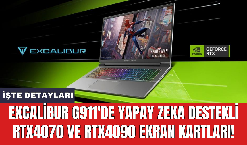 Excalibur G911'de yapay zeka destekli RTX4070 ve RTX4090 ekran kartları!