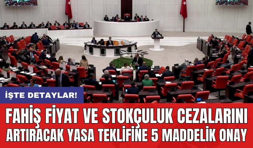 Fahiş fiyat ve stokçuluk cezalarını artıracak yasa teklifine 5 maddelik onay