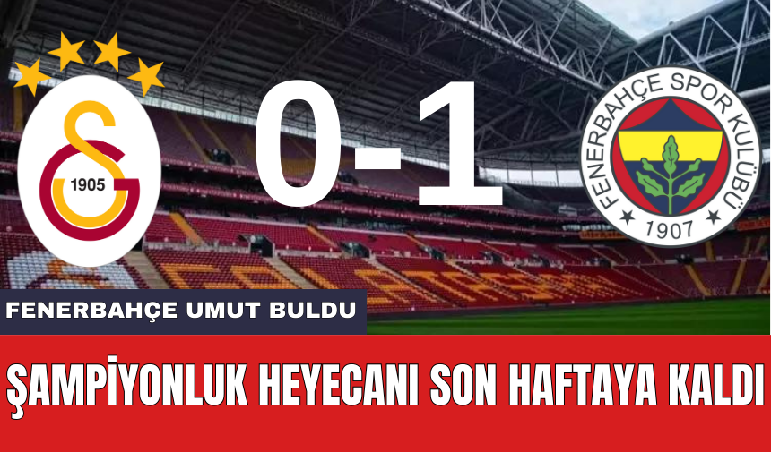 ŞAMPİYONUN KİM OLACAĞI SON HAFTAYA KALDI! FENERBAHÇE 1 GOLLE UMUT BULDU