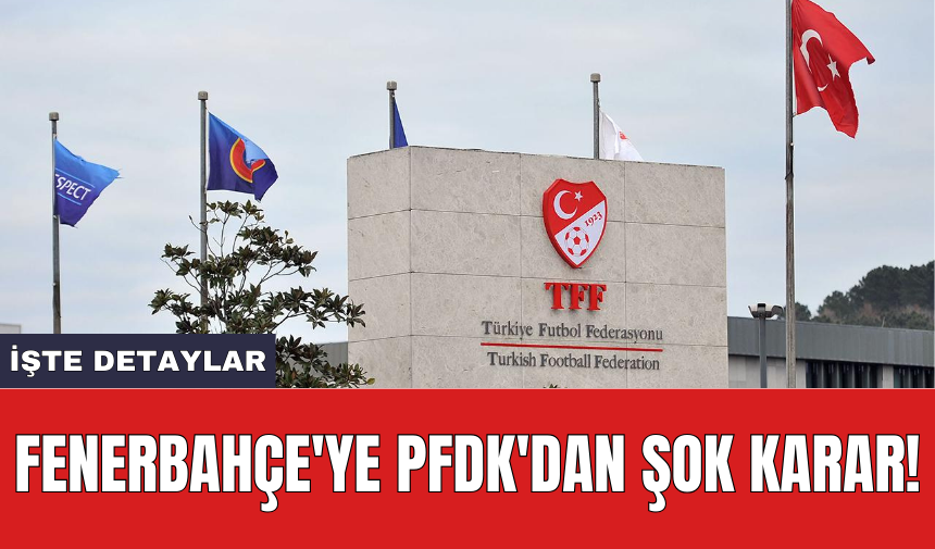 Fenerbahçe'ye PFDK'dan şok karar!