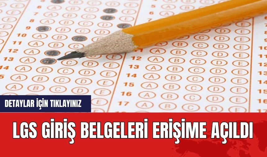 LGS giriş belgeleri erişime açıldı