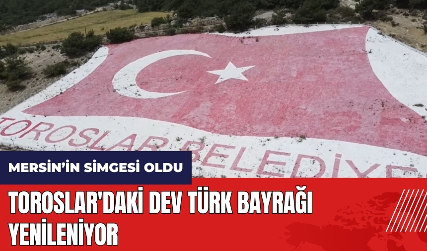 Mersin Toroslar'daki dev Türk Bayrağı yenileniyor