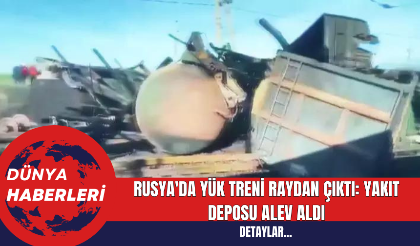 Rusya'da Yük Treni Raydan Çıktı: Yakıt Deposu Alev Aldı