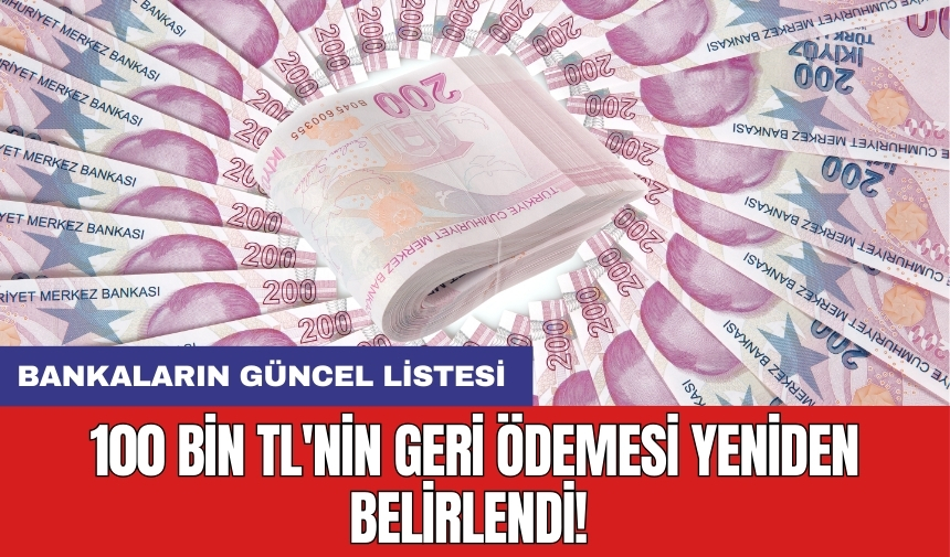 100 bin TL'nin geri ödemesi yeniden belirlendi! Bankaların güncel listesi