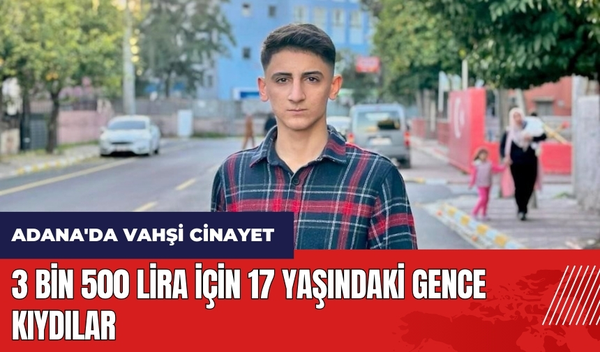 Adana'da vahşi cinay*t! 3 bin 500 lira için 17 yaşındaki gence kıydılar