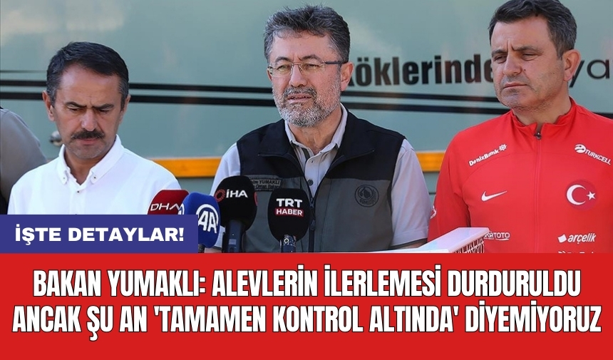 Bakan Yumaklı: Alevlerin ilerlemesi durduruldu ancak şu an 'tamamen kontrol altında' diyemiyoruz