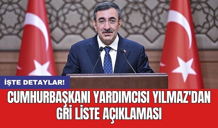 Cumhurbaşkanı Yardımcısı Yılmaz'dan gri liste açıklaması