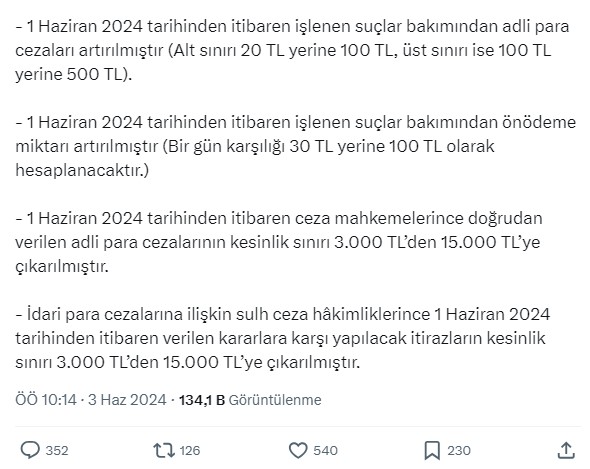 Adalet Bakanı Yılmaz Tunç'tan adli para cezalarına büyük zam