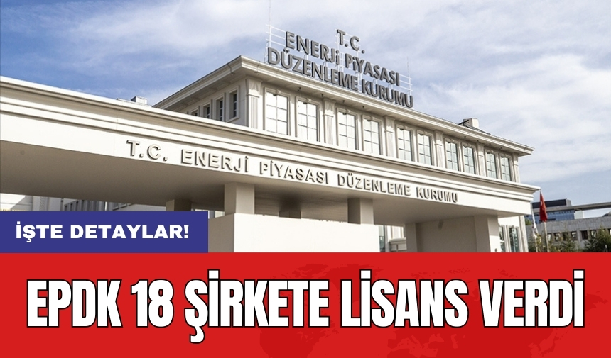 EPDK 18 şirkete lisans verdi