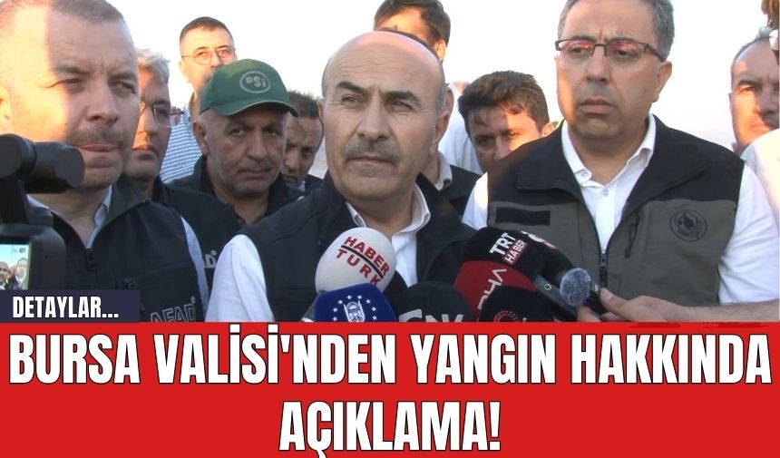 Bursa Valisi'nden Yangın Hakkında Açıklama!