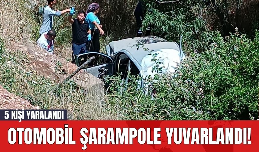 Otomobil Şarampole Yuvarlandı! 5 Kişi Yaralandı