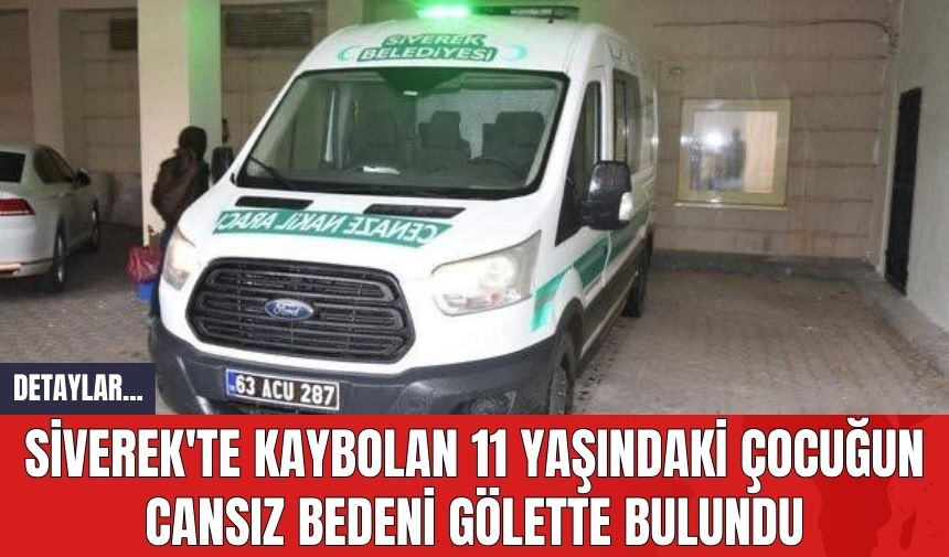 Siverek'te Kaybolan 11 Yaşındaki Çocuğun Cansız Bedeni Gölette Bulundu