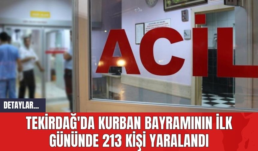 Tekirdağ'da Kurban Bayramının İlk Gününde 213 Kişi Yaralandı