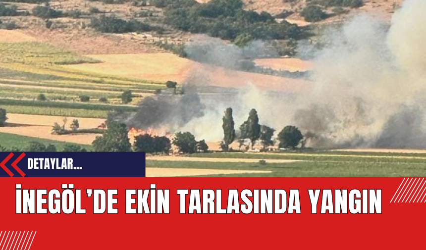 İnegöl’de Ekin Tarlasında Yangın