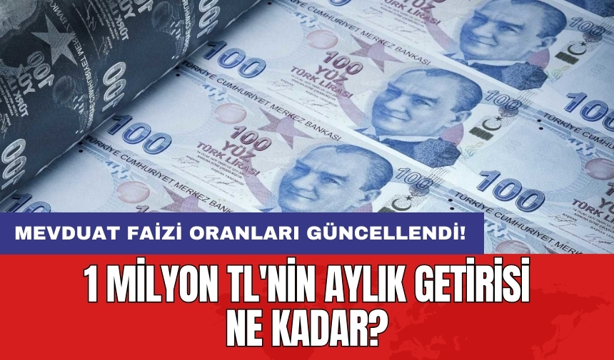 Mevduat faizi oranları güncellendi! 1 milyon TL'nin aylık getirisi ne kadar?