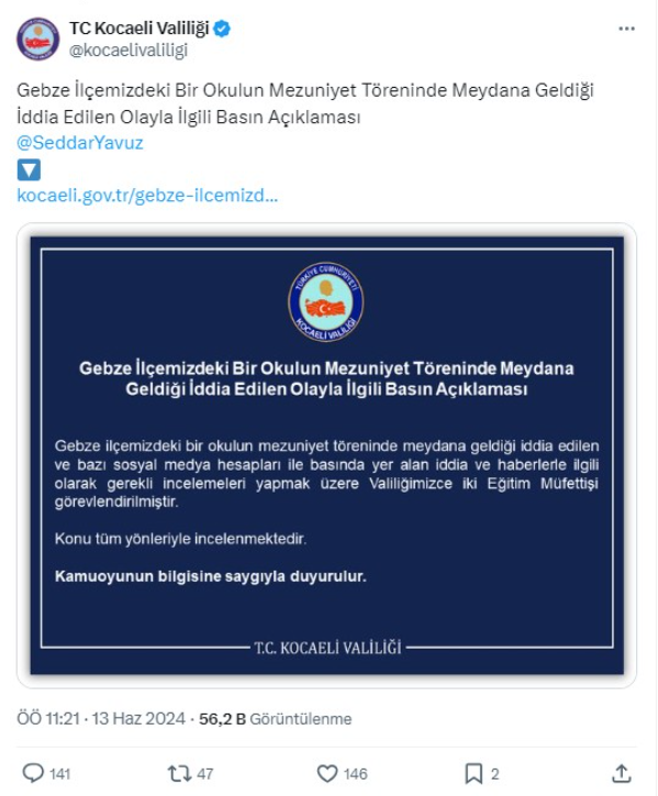 Kocaeli'de mezuniyet töreninde kıyafet skandalı!