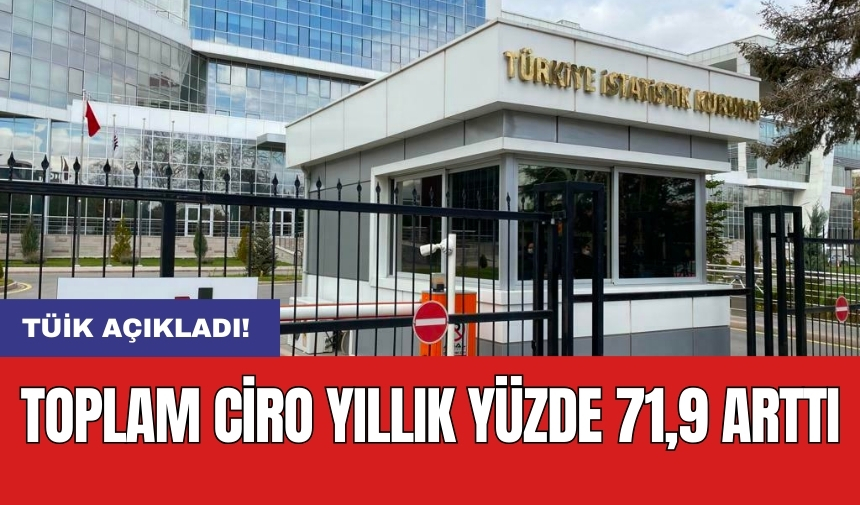 Toplam ciro yıllık yüzde 71,9 arttı