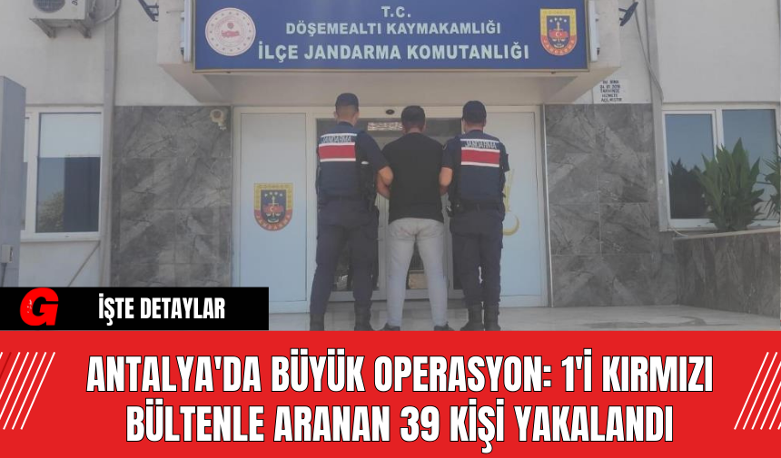 Antalya'da Büyük Operasyon: 1'i Kırmızı Bültenle Aranan 39 Kişi Yakalandı