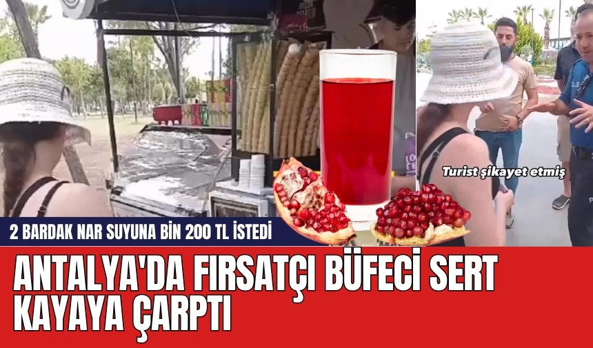 Antalya'da 2 bardak nar suyuna bin 200 TL isteyen büfeci sert kayaya çarptı