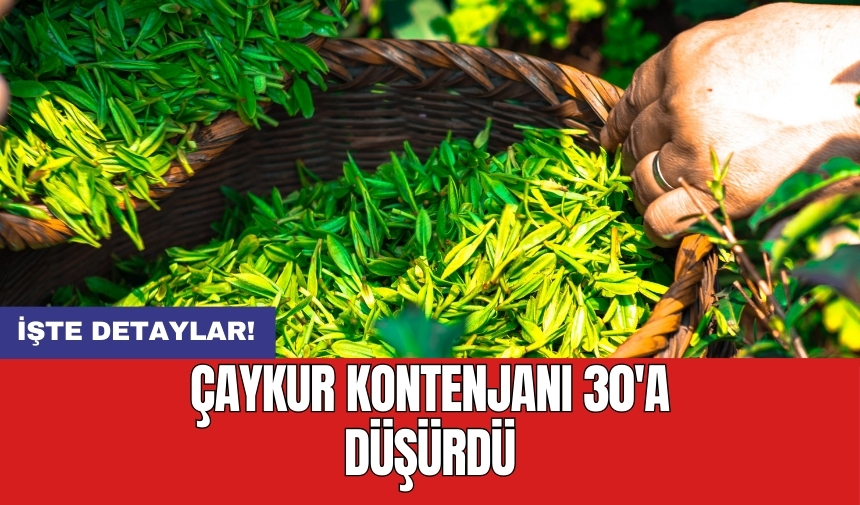 ÇAYKUR kontenjanı 30'a düşürdü