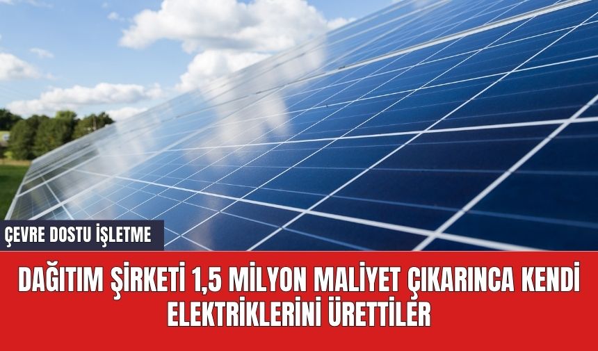 Dağıtım şirketi 1,5 milyon maliyet çıkarınca kendi elektriklerini ürettiler