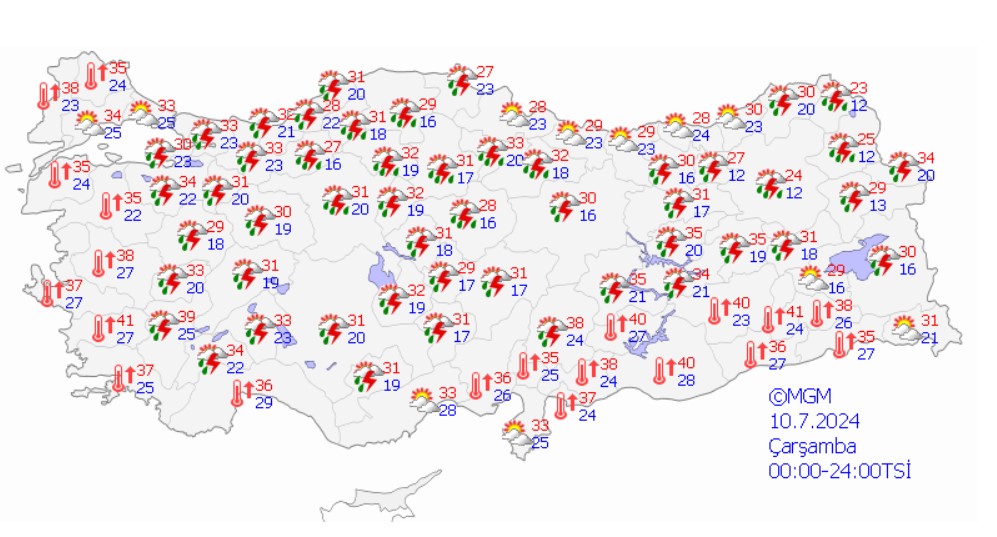 16 il için sarı kodlu uyarı! Meteoroloji'den sağanak alarmı