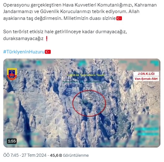 Gürz-2 Operasyonu'nda 4 ter*rist etkisiz hale getirildi