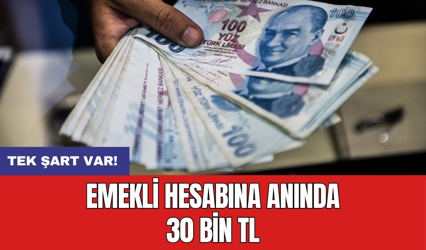 Emekli hesabına anında 30 bin TL: Tek şart var!